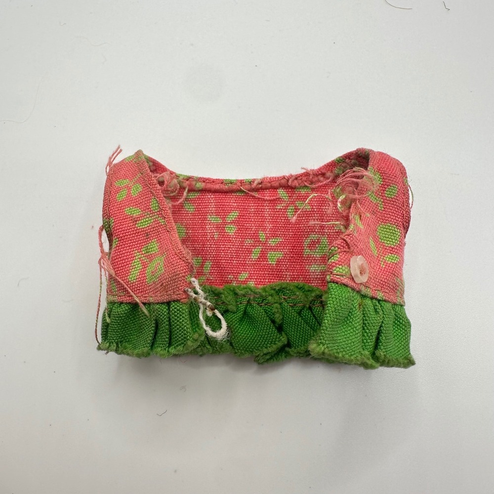 Vintage Barbie Skipper 1967 Lalapaloozas 1923 Pink Green Floral Ruffle Top Only